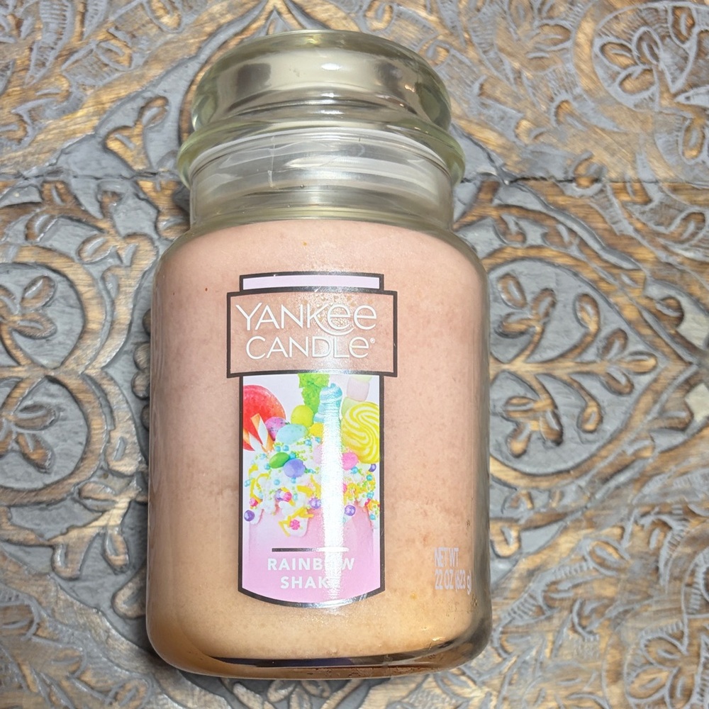 Yankee Candle Pink Beige Rainbow Shake Jar Candle